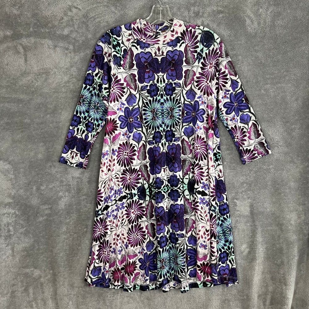 Free People‎ Tunic Mini Dress Womens XS Floral Retro 3/4 Sleeve Boho Swing NWT